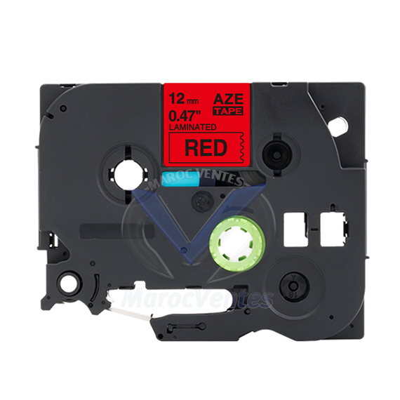 RUBAN AIMO E1000 PRO NOIR/ROUGE 12MM COMPATIBLE AVEC BROTHER AZE-431