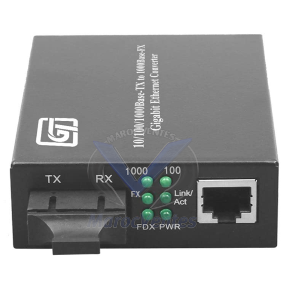 PAIRE DE CONVERTISSEUR FIBRE-OPTIQUE 1G MONOMODE SC 2OKM LIN-CO.SC/MO.1GO