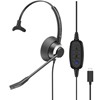 Micro-Casque Monaural UC Connexion USB-C Cordon USB C-RX