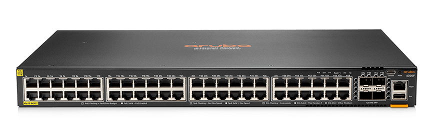 Aruba 6300F 48G CL4 PoE 4SFP56 Sw [48 ports 10/100/1000 PoE + 4 ports 1G/10G/25G/50G SFP, L3 Full managed] JL665A